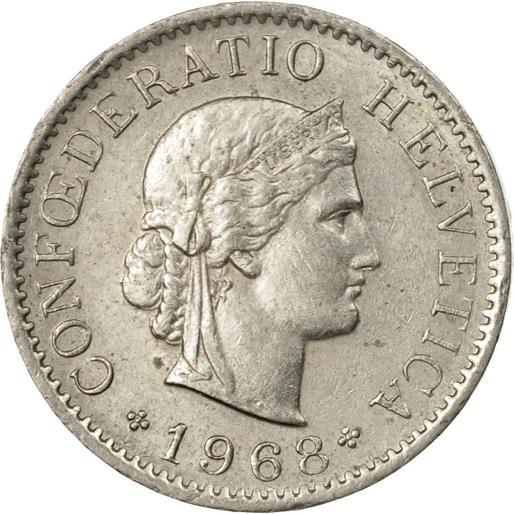 Münze, Schweiz, 5 Rappen, 1968, Bern, SS, Copper-nickel, KM:26