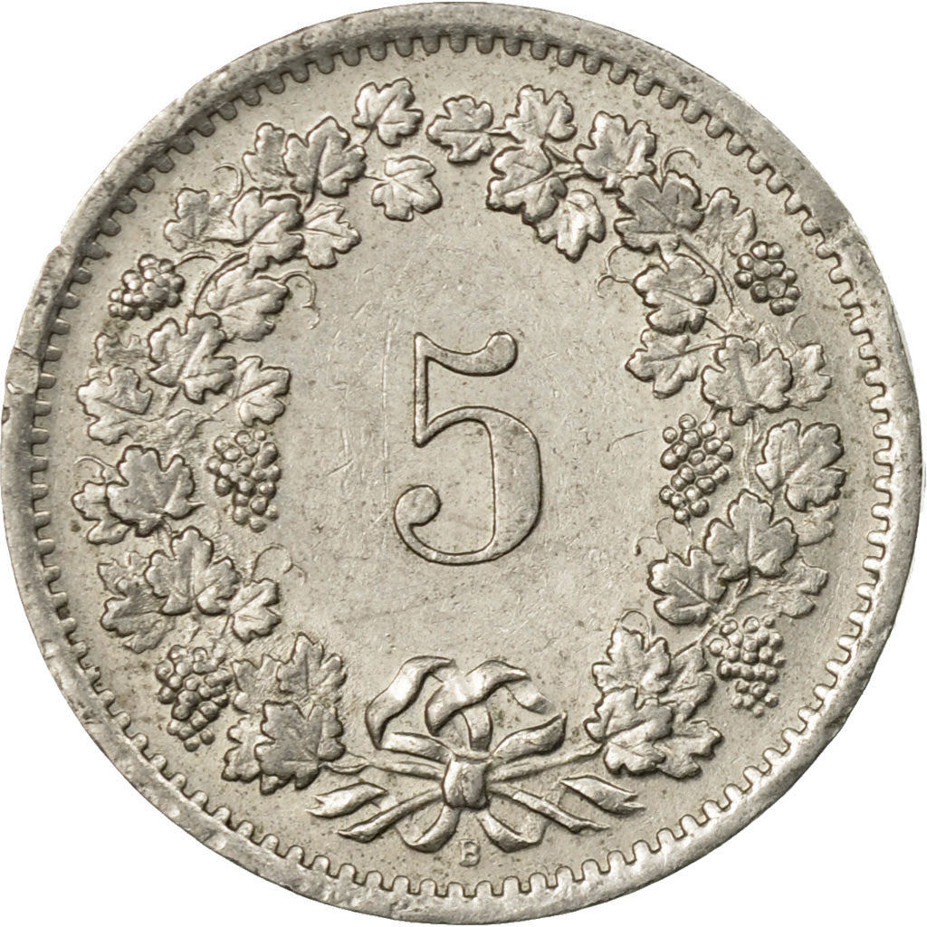 Münze, Schweiz, 5 Rappen, 1968, Bern, SS, Copper-nickel, KM:26