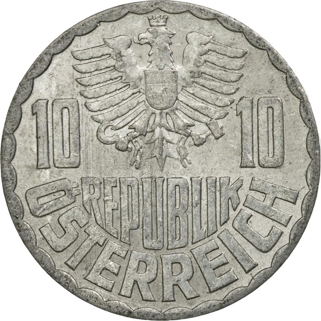 Coin, Austria, 10 Groschen, 1963, Vienna, VF(20-25), Aluminum, KM:2878