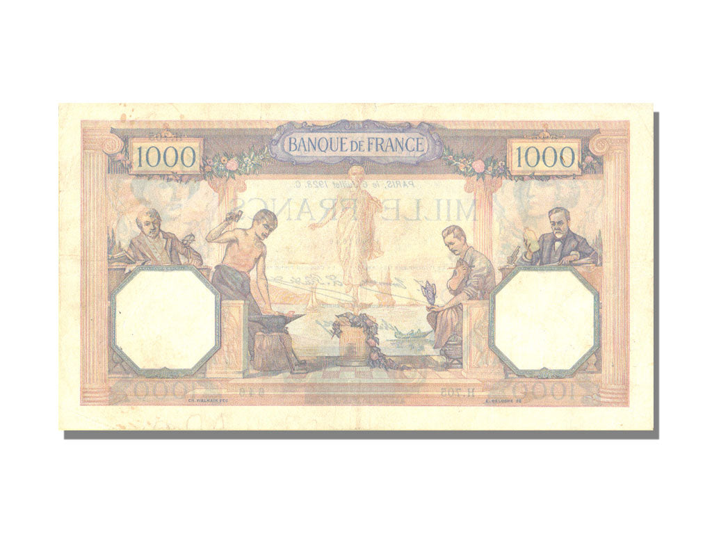 France, 1000 Francs, 1 000 F 1927-1940 ''Cérès et Mercure'', 1928, KM #79a, 1...