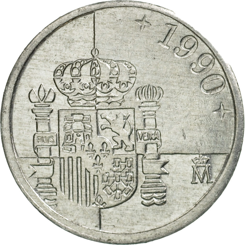 Moneta, Spagna, Juan Carlos I, Peseta, 1990, BB+, Alluminio, KM:832