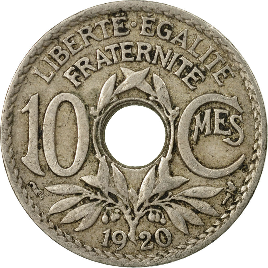 Moneta, Francja, Lindauer, 10 Centimes, 1920, Paris, VF(30-35), Miedź-Nikiel