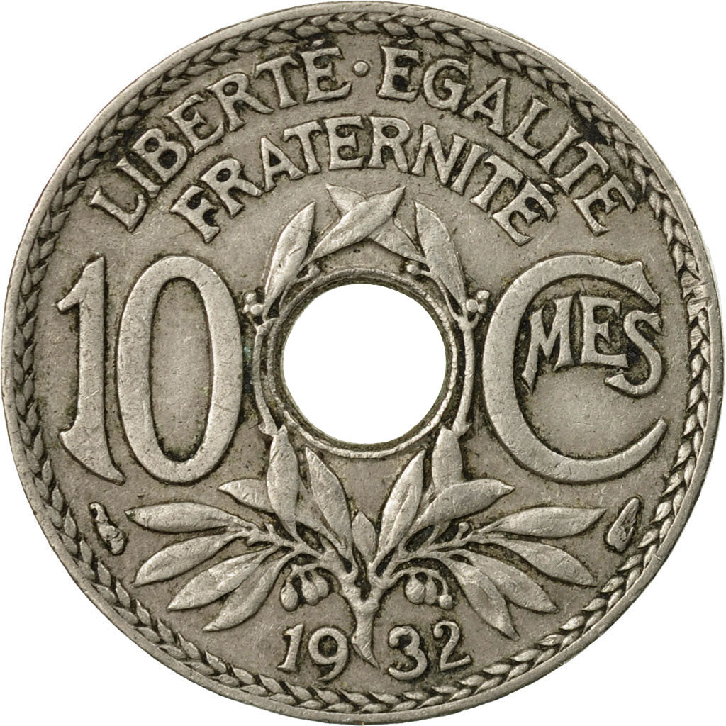 Moneda, Francia, Lindauer, 10 Centimes, 1932, Paris, BC+, Cobre - níquel