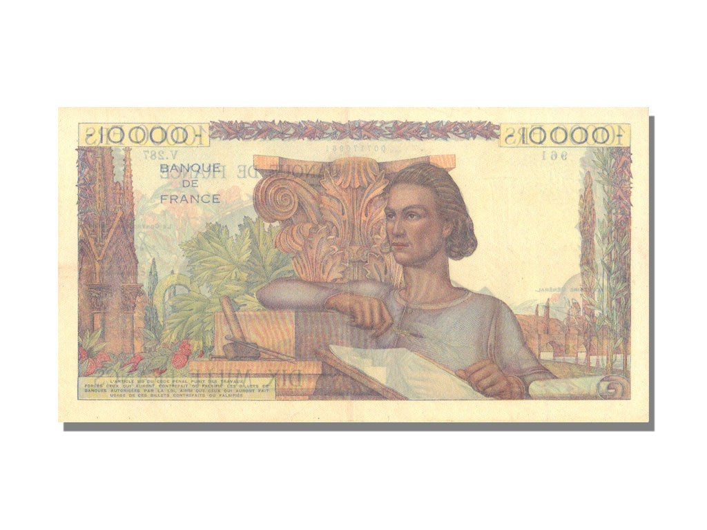 FRANCE, 10 000 Francs, 1946, KM #132a, 1946-10-24, AU(50-53), Fayette #50.12