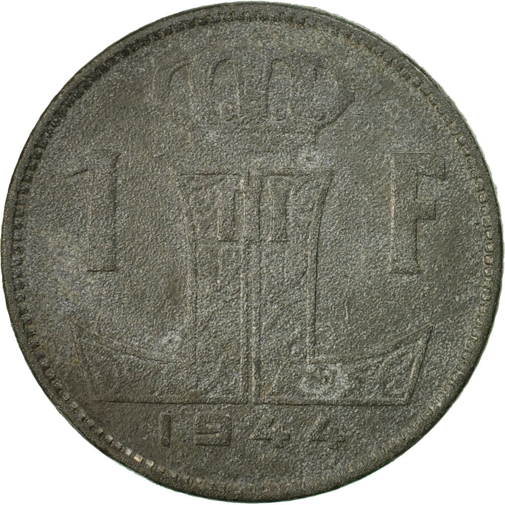 Coin, Belgium, Franc, 1944, AU(50-53), Zinc, KM:128