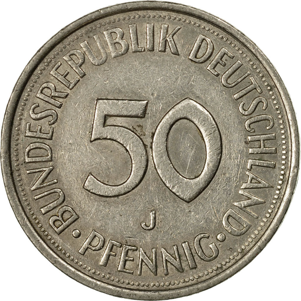 Munten, Federale Duitse Republiek, 50 Pfennig, 1975, Hambourg, ZF