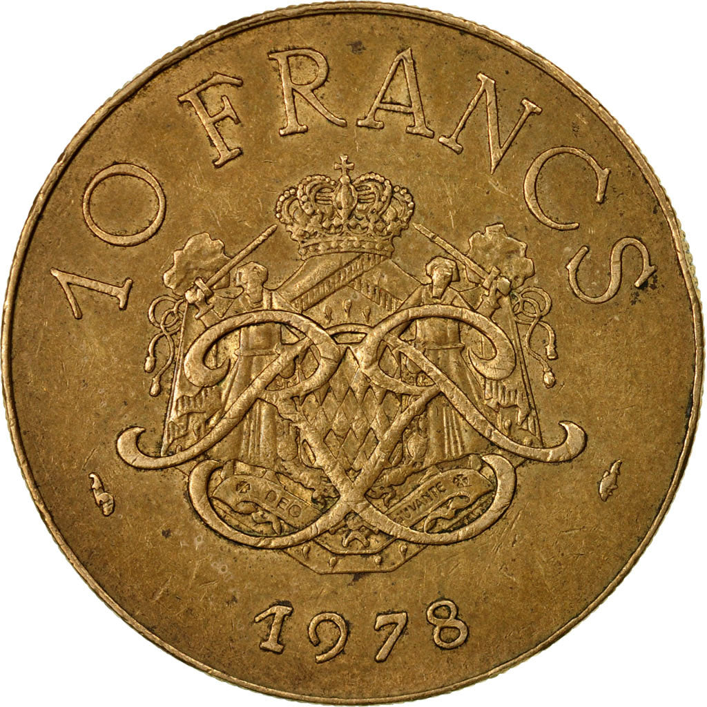 Münze, Monaco, Rainier III, 10 Francs, 1978, S+, Copper-Nickel-Aluminum