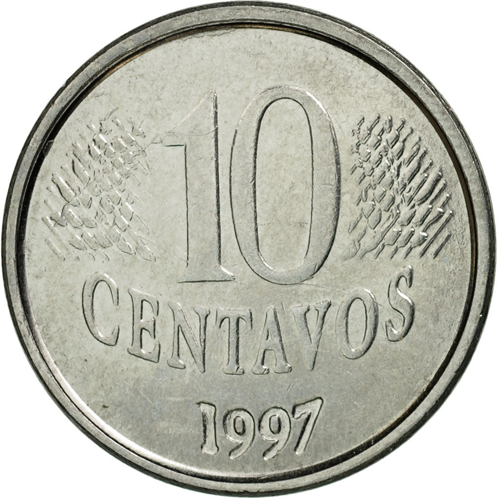 Monnaie, Brésil, 10 Centavos, 1997, TTB+, Stainless Steel, KM:633