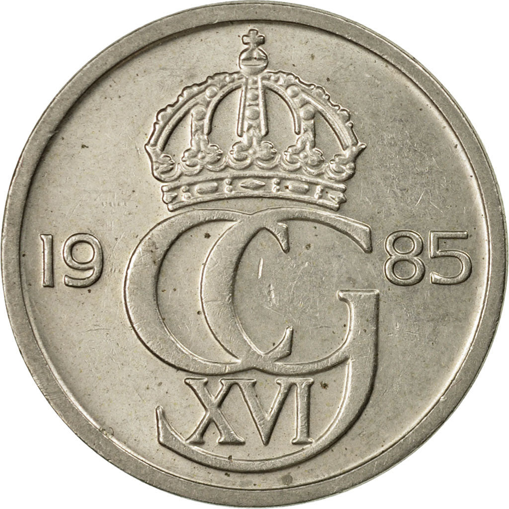 Munten, Zweden, Carl XVI Gustaf, 50 Öre, 1985, ZF+, Copper-nickel, KM:855