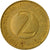 Moneta, Słowenia, 2 Tolarja, 1993, VF(30-35), Mosiądz niklowy, KM:5