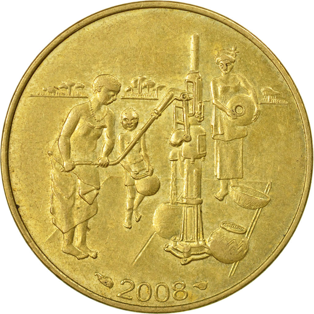 Coin, West African States, 10 Francs, 2008, Paris, AU(50-53), Aluminum-Bronze