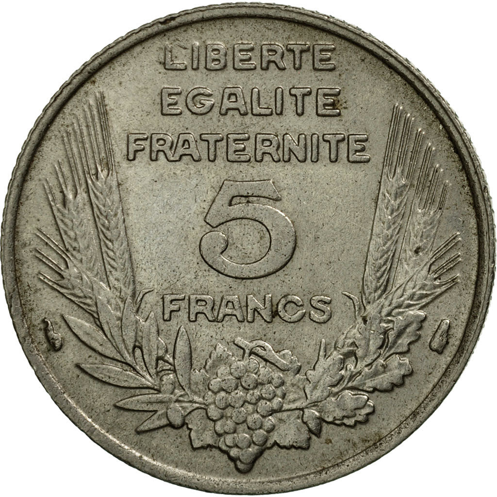 Coin, France, Bazor, 5 Francs, 1933, Paris, AU(50-53), Nickel, KM:887, Le