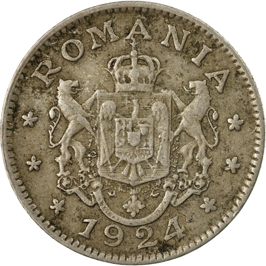 Coin, Romania, Ferdinand I, Leu, 1924, EF(40-45), Copper-nickel, KM:46