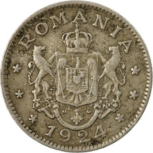 Moneta, Romania, Ferdinand I, Leu, 1924, BB, Rame-nichel, KM:46