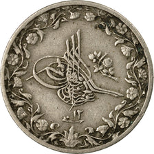 Coin, Egypt, Abdul Hamid II, 1/10 Qirsh, 1293, Misr, EF(40-45), Copper-nickel