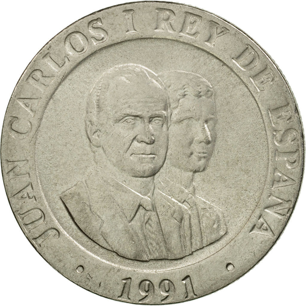 Münze, Spanien, Juan Carlos I, 200 Pesetas, 1991, VZ, Copper-nickel, KM:884
