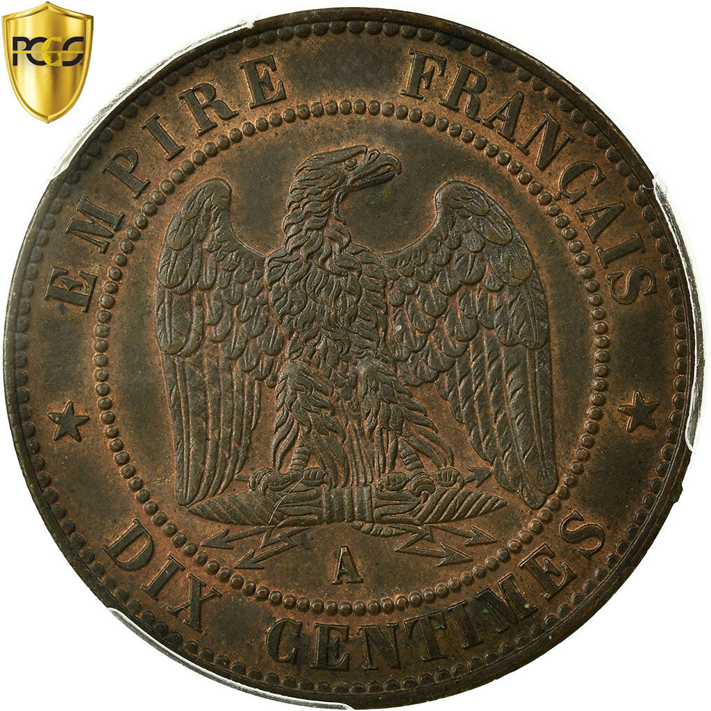 Coin, France, Napoleon III, Napoléon III, 10 Centimes, 1856, Paris, PCGS