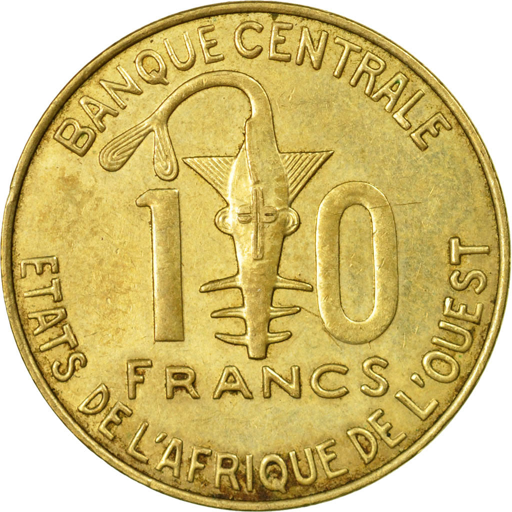 Coin, West African States, 10 Francs, 2003, Paris, EF(40-45), Aluminum-Bronze