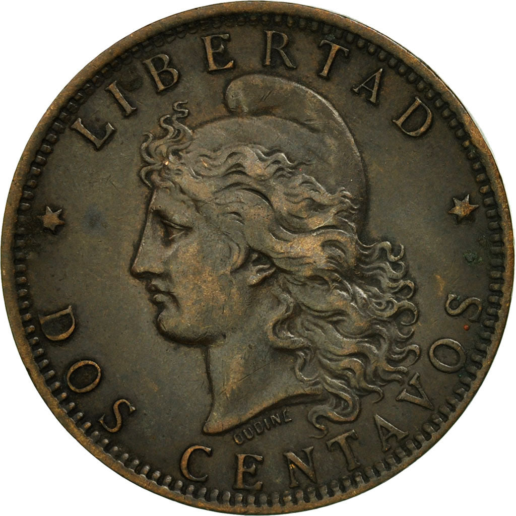 Munten, Argentinië, 2 Centavos, 1891, ZF, Bronze, KM:33
