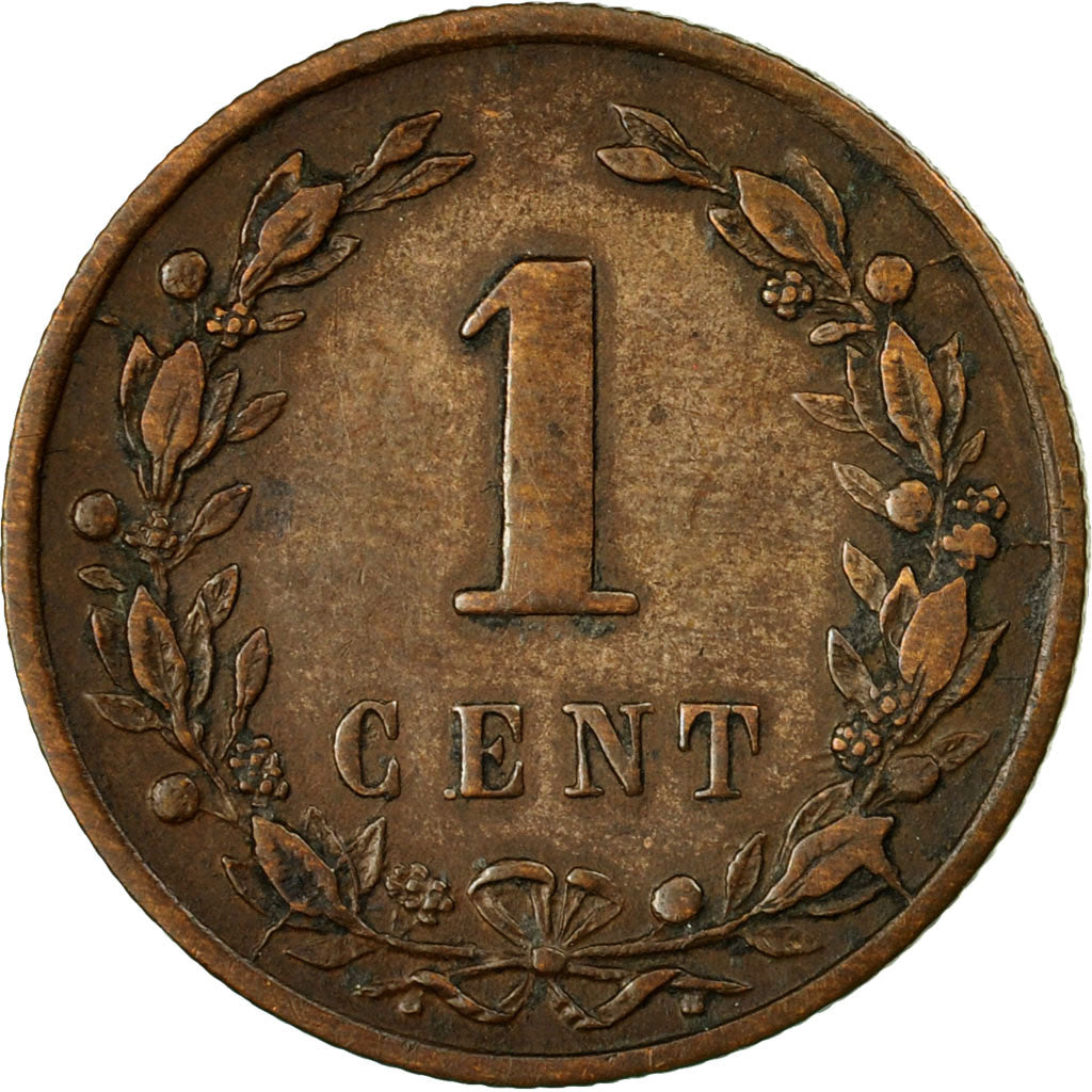 Coin, Netherlands, William III, Cent, 1877, EF(40-45), Bronze, KM:107.1