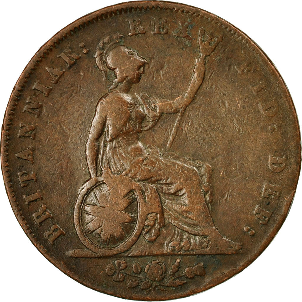 Coin, Great Britain, George IV, 1/2 Penny, 1826, EF(40-45), Copper, KM:692