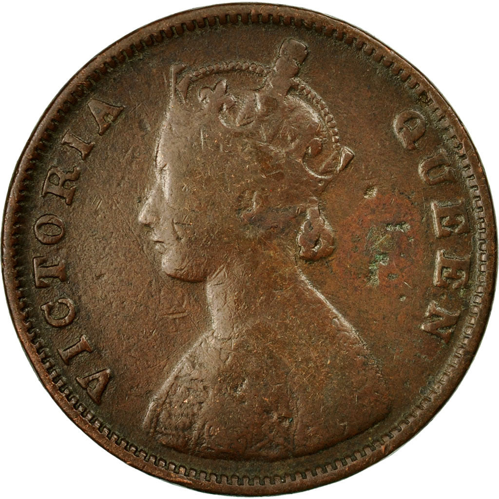 Monnaie, INDIA-BRITISH, Victoria, 1/2 Anna, 1862, TB, Cuivre, KM:468