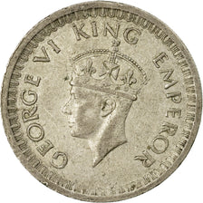 Coin, INDIA-BRITISH, George VI, 1/2 Rupee, 1944, EF(40-45), Silver, KM:552