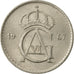 Moneta, Szwecja, Gustaf VI, 50 Öre, 1967, EF(40-45), Miedź-Nikiel, KM:837