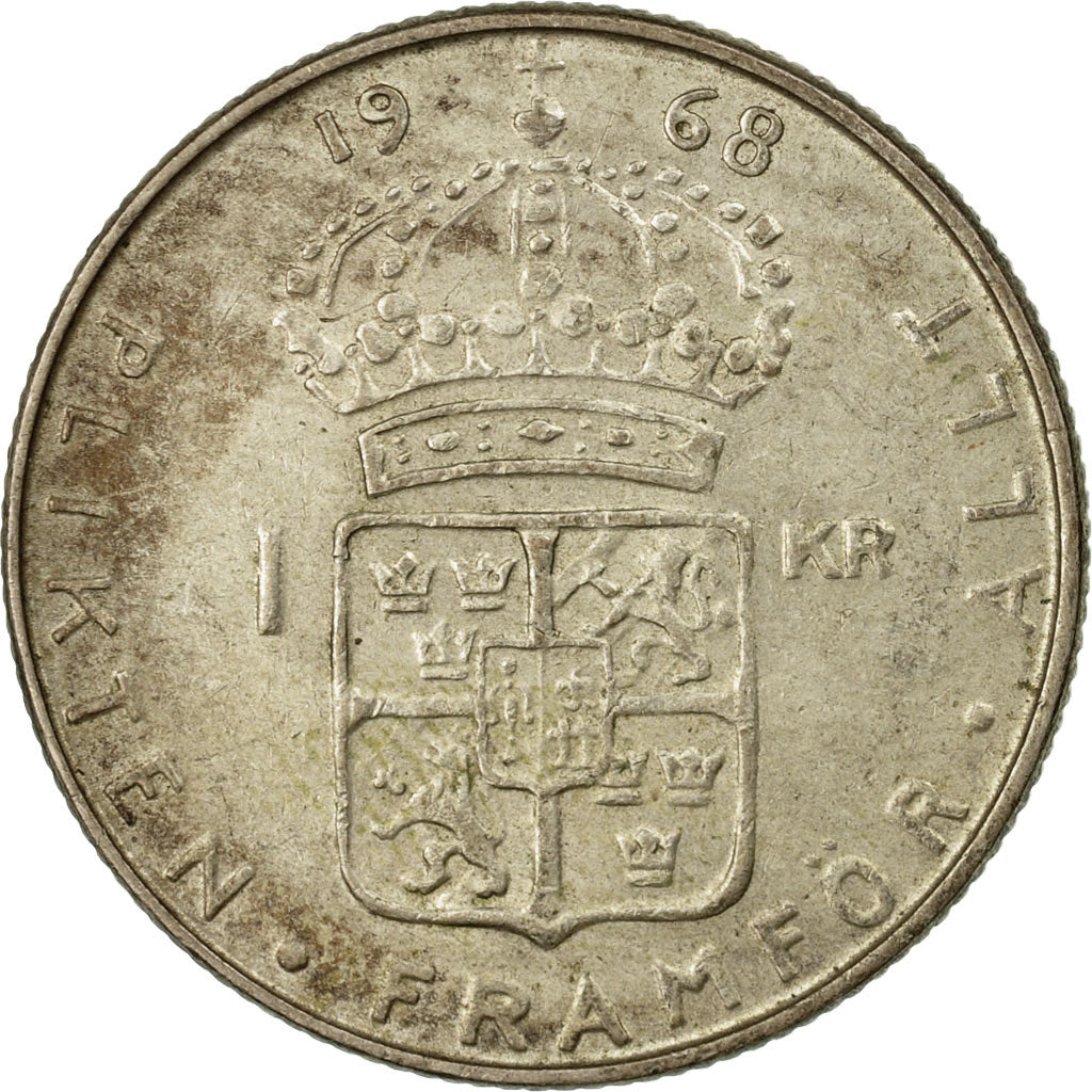 Coin, Sweden, Gustaf VI, Krona, 1968, EF(40-45), Silver, KM:826