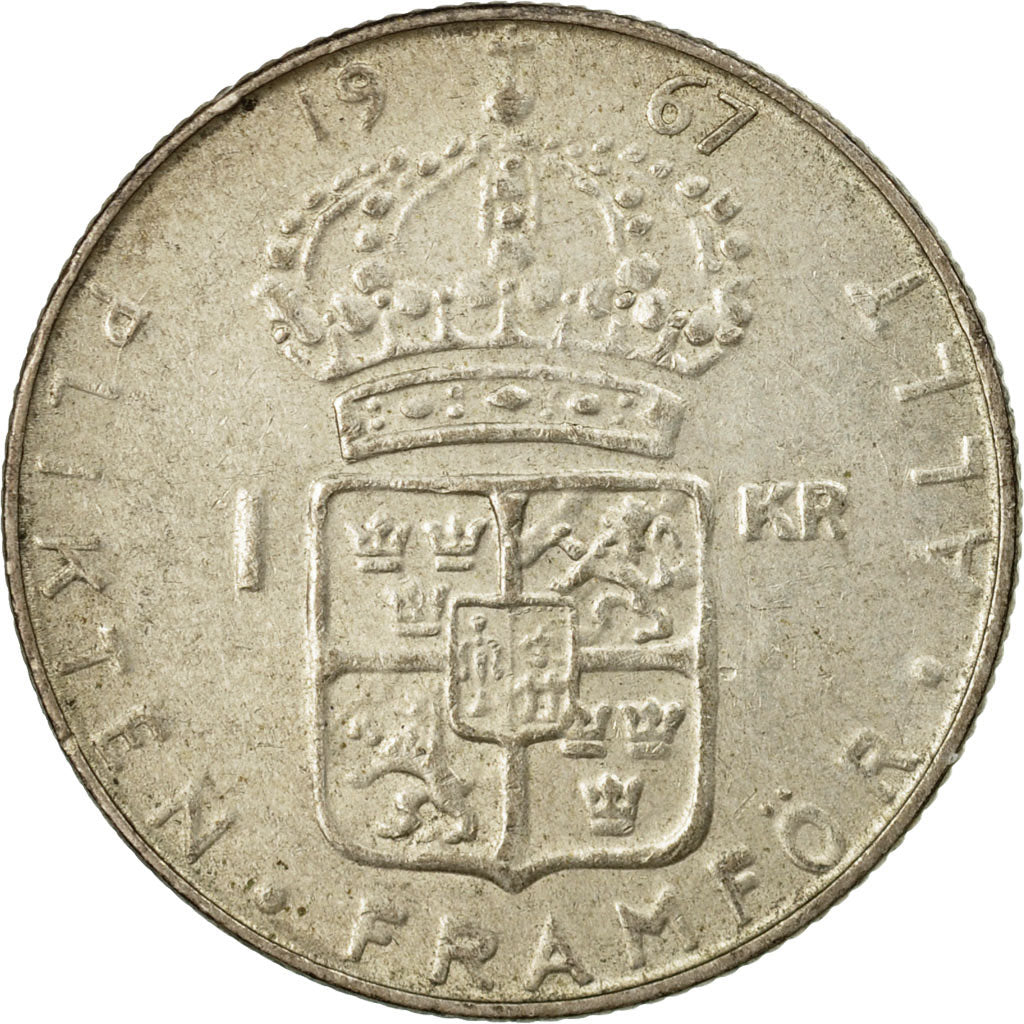 Coin, Sweden, Gustaf VI, Krona, 1967, EF(40-45), Silver, KM:826