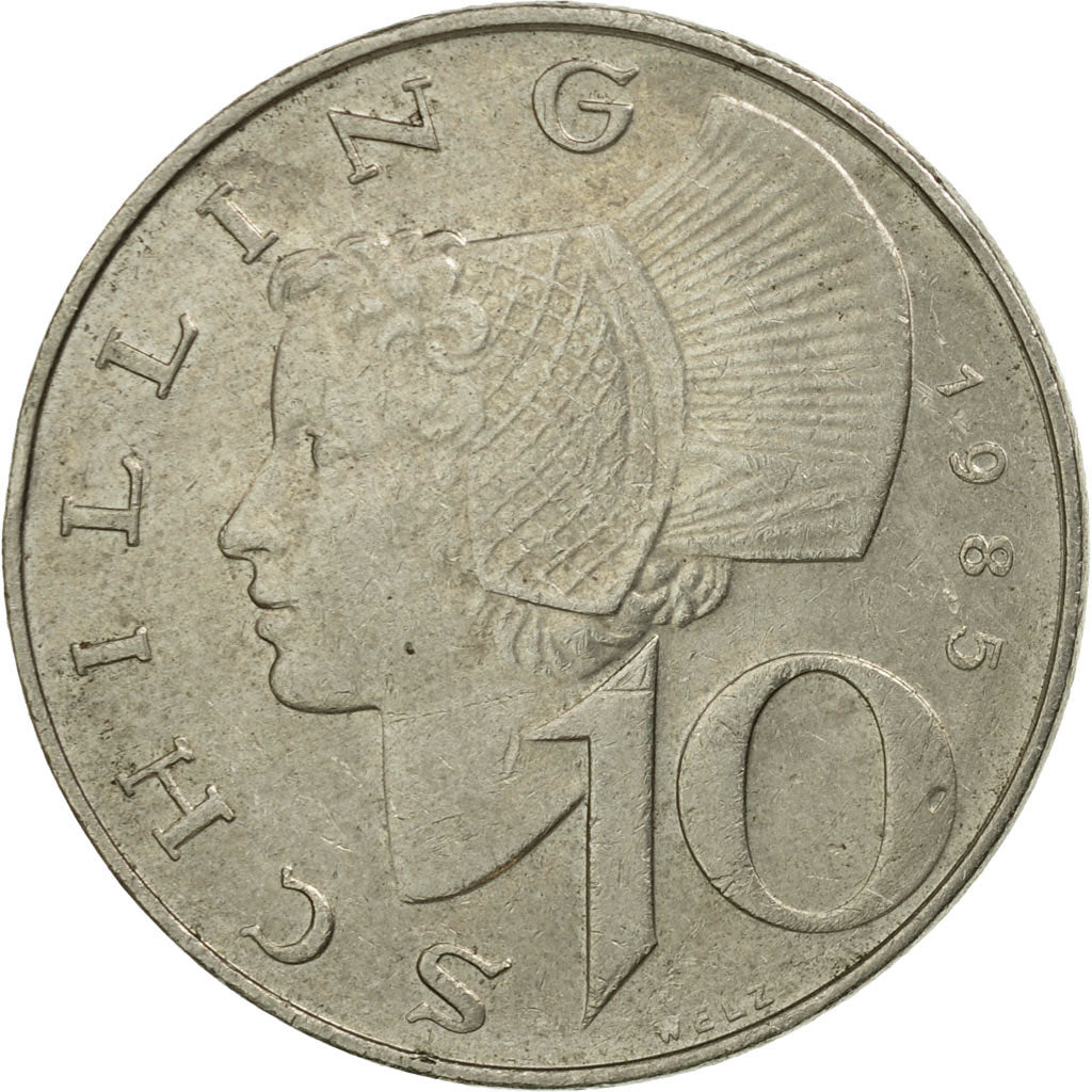 Coin, Austria, 10 Schilling, 1985, EF(40-45), Copper-Nickel Plated Nickel