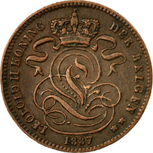 Coin, Belgium, Leopold II, Centime, 1887, EF(40-45), Copper, KM:34.1