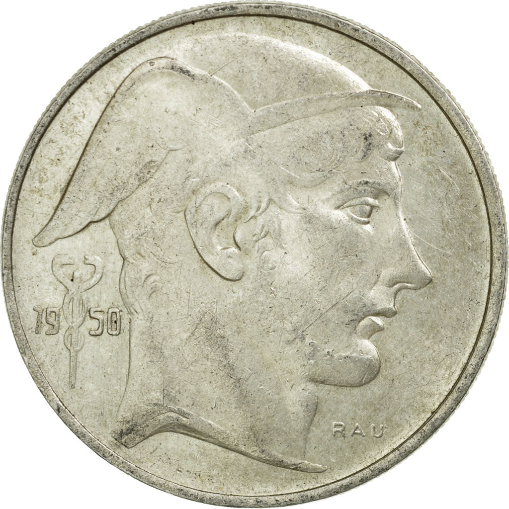 Coin, Belgium, 20 Francs, 20 Frank, 1950, EF(40-45), Silver, KM:140.1