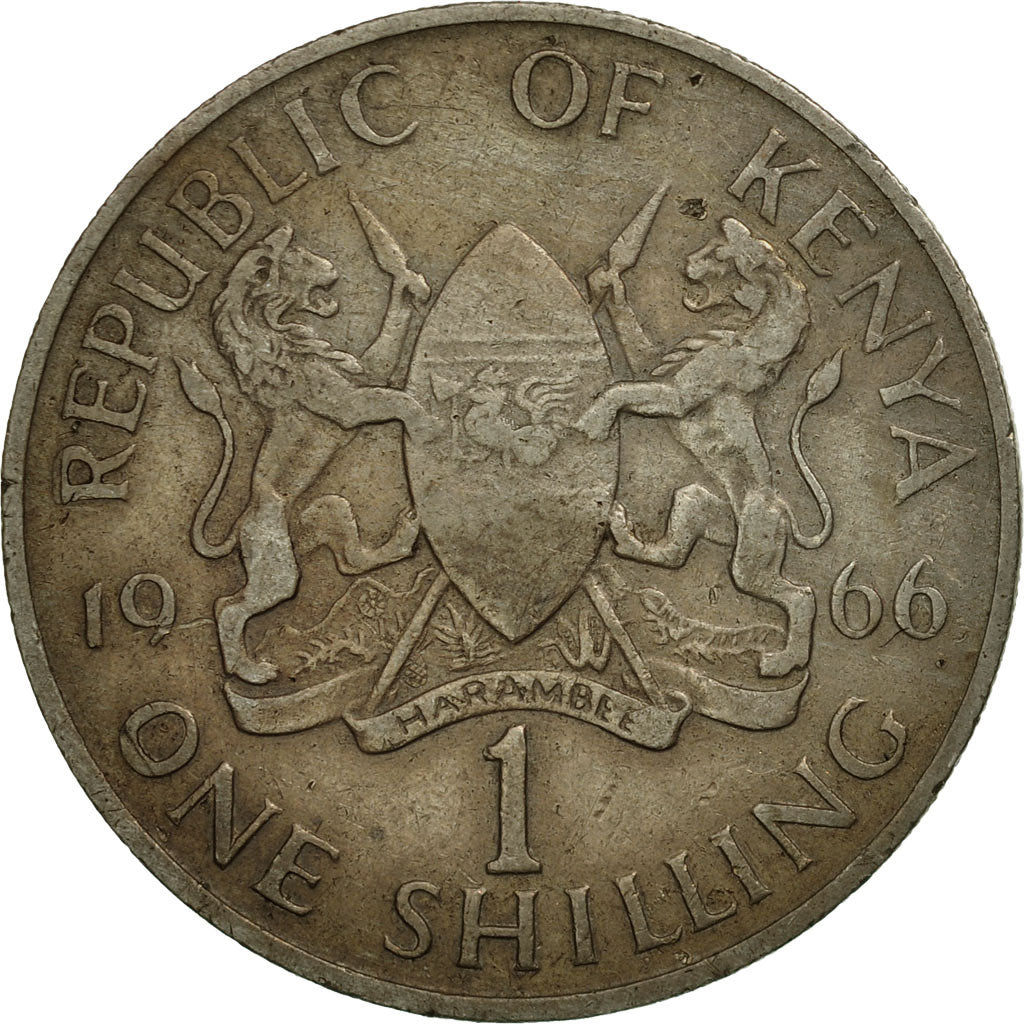 Coin, Kenya, Shilling, 1966, EF(40-45), Copper-nickel, KM:5