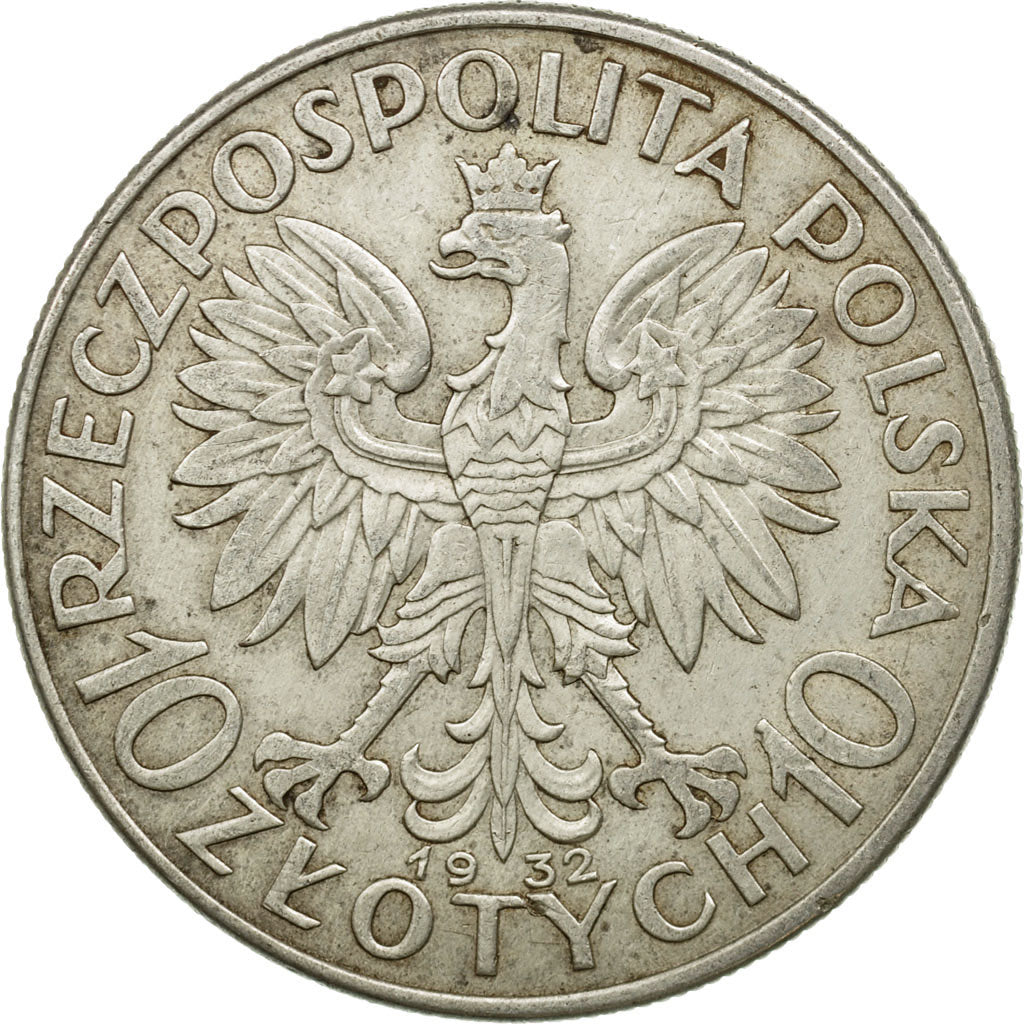 Moneta, Polonia, 10 Zlotych, 1932, Warsaw, BB, Argento, KM:22