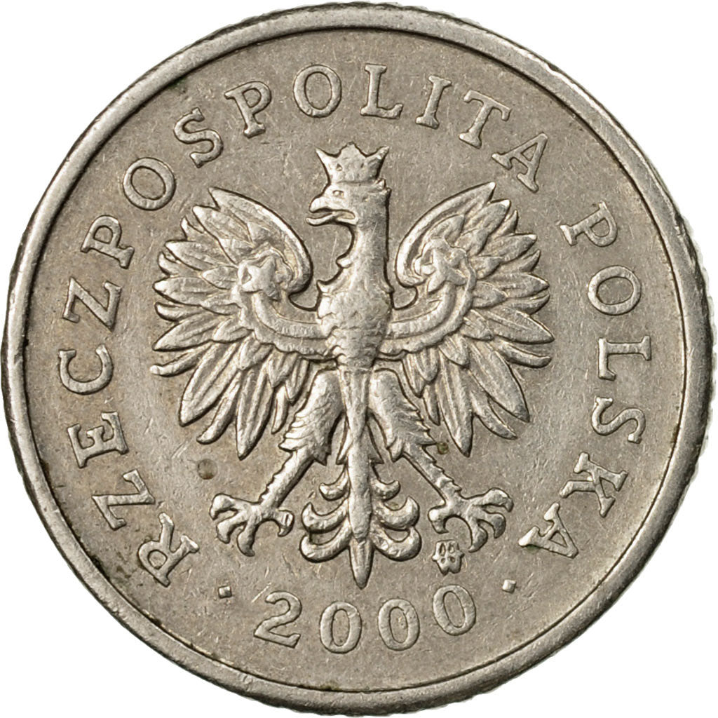 Moneda, Polonia, 10 Groszy, 2000, Warsaw, MBC, Cobre - níquel, KM:279
