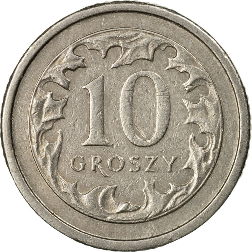 Moneda, Polonia, 10 Groszy, 2000, Warsaw, MBC, Cobre - níquel, KM:279