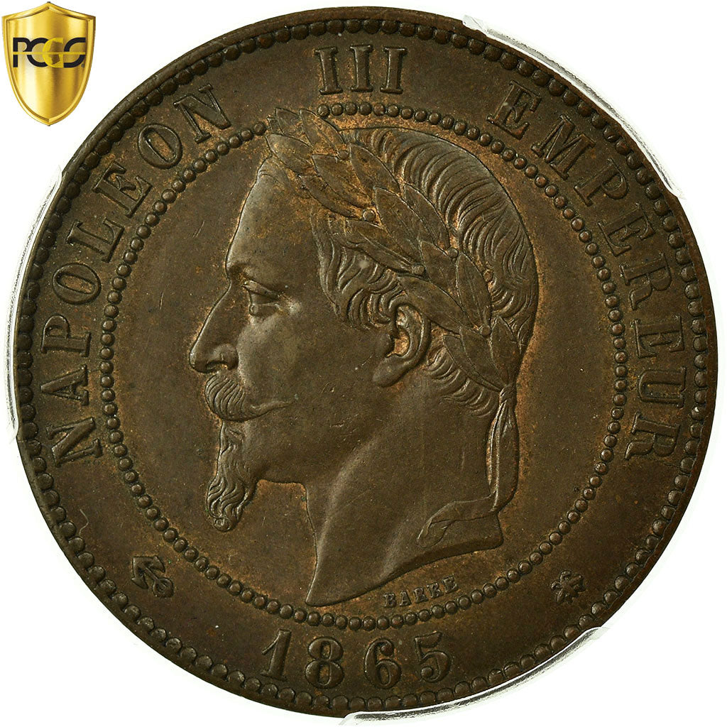 Monnaie, France, Napoleon III, Napoléon III, 10 Centimes, 1865, Paris, PCGS