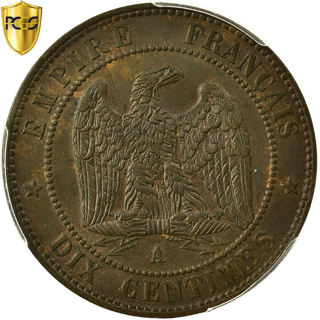 Monnaie, France, Napoleon III, Napoléon III, 10 Centimes, 1865, Paris, PCGS