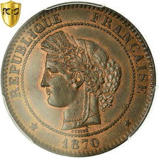 Coin, France, Cérès, 10 Centimes, 1870, Paris, PCGS, MS64BN, MS(64), Bronze