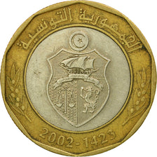 Monnaie, Tunisie, 5 Dinars, 2002/AH1423, Paris, TB, Bi-Metallic, KM:444