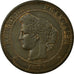 Moneta, Francja, Cérès, 10 Centimes, 1871, Bordeaux, EF(40-45), Bronze