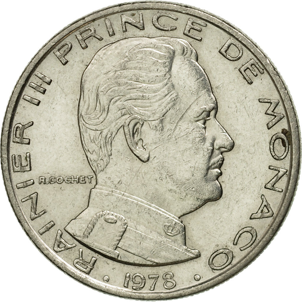 Moneda, Mónaco, Rainier III, Franc, 1978, BC+, Níquel, KM:140, Gadoury:MC 150