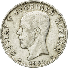 Coin, Sweden, Gustaf V, Krona, 1941, VF(30-35), Silver, KM:786.2