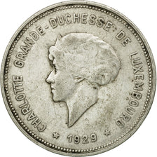 Coin, Luxembourg, Charlotte, 5 Francs, 1929, VF(20-25), Silver, KM:38