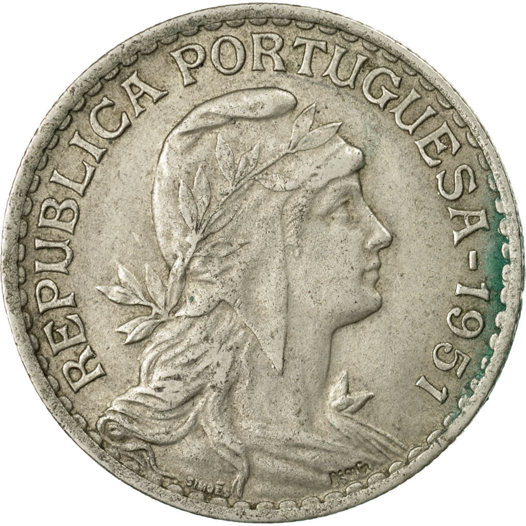 Coin, Portugal, Escudo, 1951, VF(20-25), Copper-nickel, KM:578