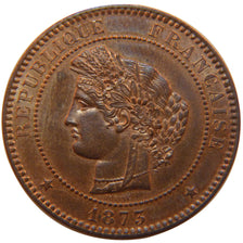 FRANCE, Cérès, 10 Centimes, 1873, Paris, KM #815.1, MS(60-62), Bronze, Gadoury #