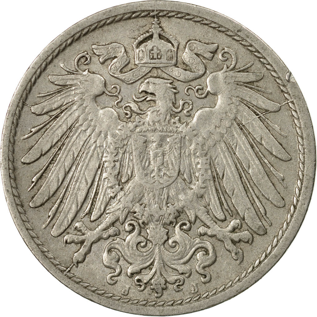 Moneda, ALEMANIA - IMPERIO, Wilhelm II, 10 Pfennig, 1900, Hamburg, MBC, Cobre -
