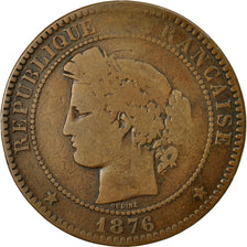 Munten, Frankrijk, Cérès, 10 Centimes, 1876, Paris, ZG+, Bronze, KM:815.1, Le