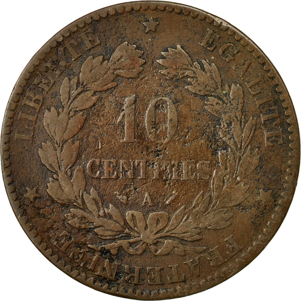 Moneta, Francia, Cérès, 10 Centimes, 1894, Paris, B+, Bronzo, KM:815.1